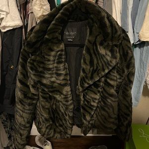 Sanctuary zebra fur coat